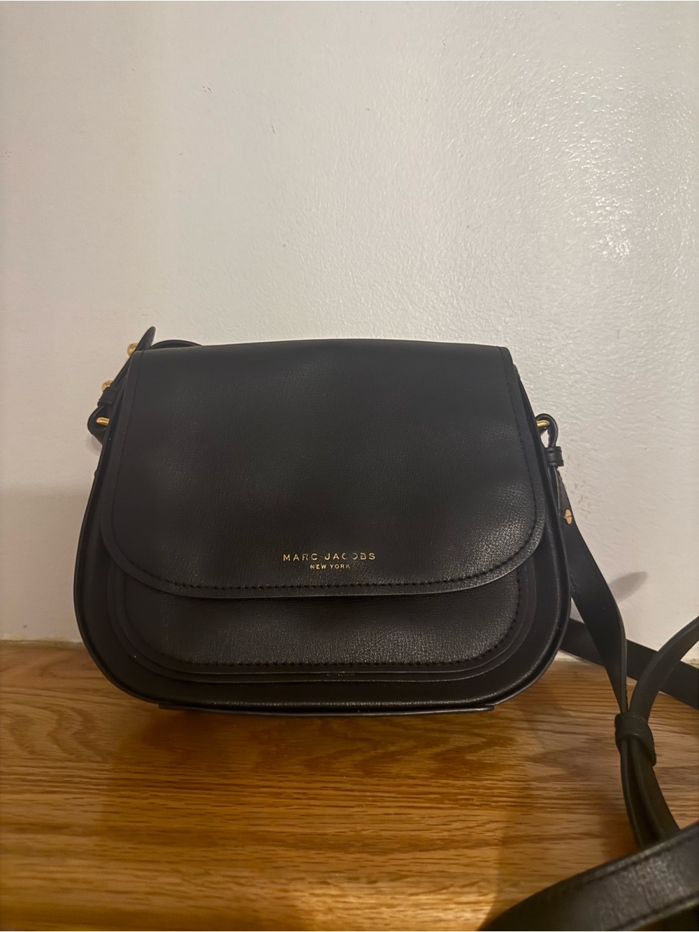 Marc Jacobs Black Leather Saddle Crossbody Bag